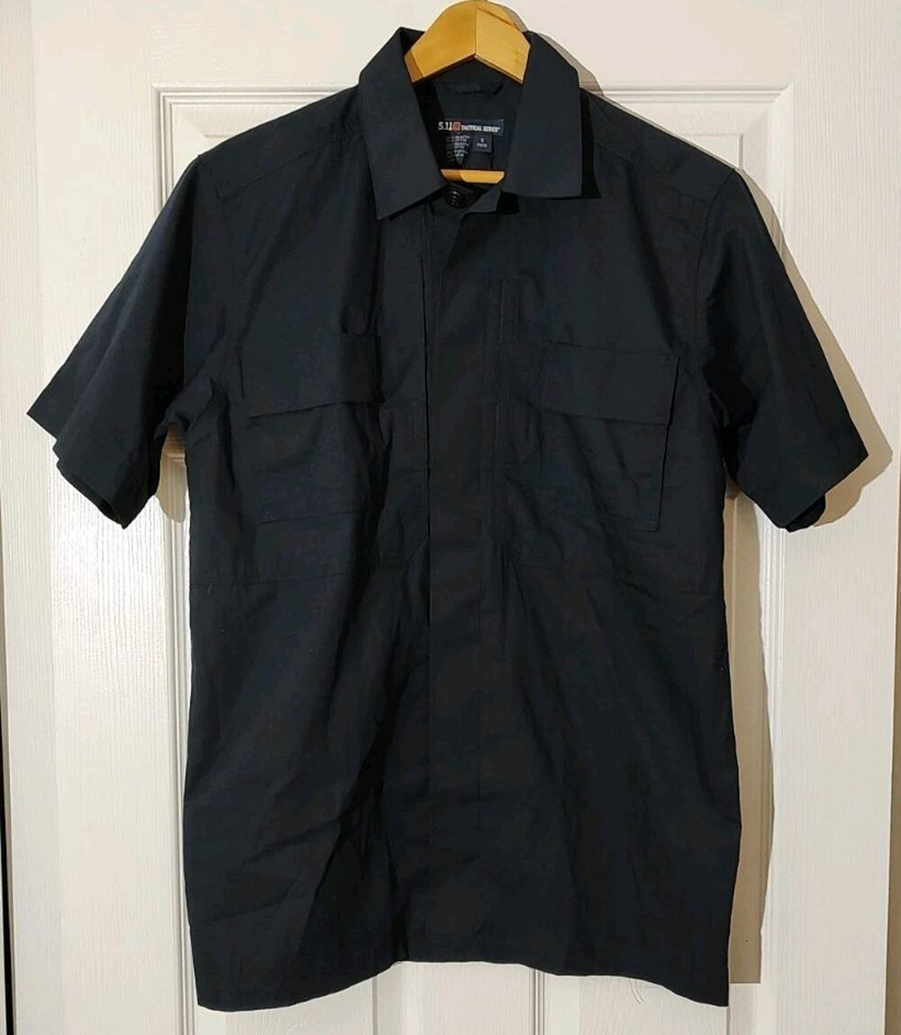 Men's 5.11 Tactical Taclite TDU Short Sleeve Navy Blue Shirt 71339 - Small NEW